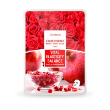 Тканевая маска c экстрактом граната и лепестков роз Deoproce Color Synergy Effect Sheet Mask Red