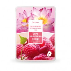 Тканевая маска с экстрактами малины и лепестков лотоса Deoproce Color Synergy Effect Sheet Mask Pink 