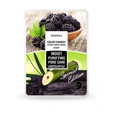 Тканевая маска с древесным углем и ягодными экстрактами Deoproce Color Synergy Effect Sheet Mask Black