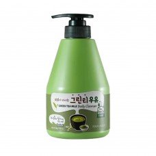 Гель для душа с зеленым чаем  Welcos Kwailnara Green Tea Milk Body Cleanser  